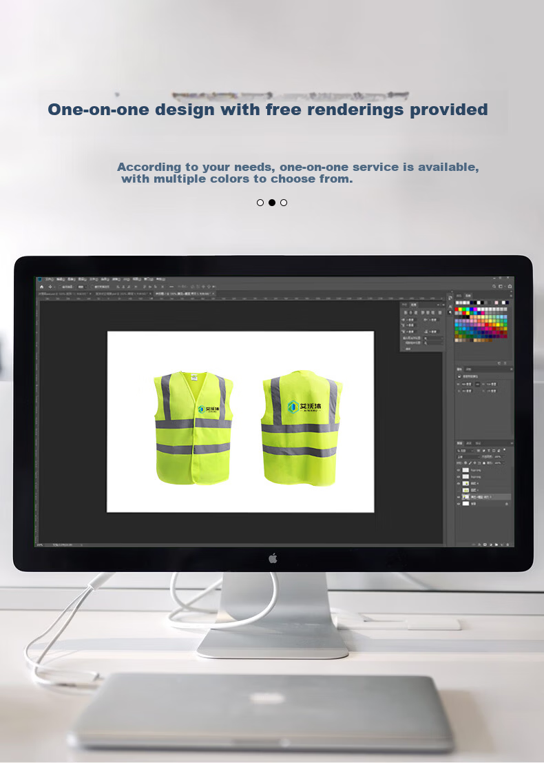 AiwoMu Outdoor Work Construction Site Reflective Vest Construction Gardening Sanitation Traffic Printed Reflective Vest Fluorescent Yellow XL 3