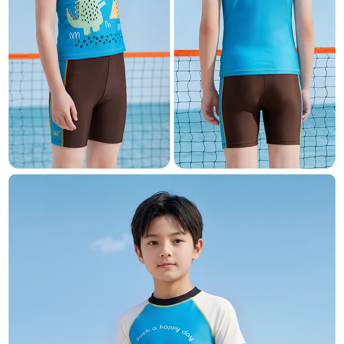361° Children's Swimwear, Boys' Two-Piece Swimsuit for Young And Older Kids, Swimming Trunks Set, Student Sports Hot Spring Swimwear 12