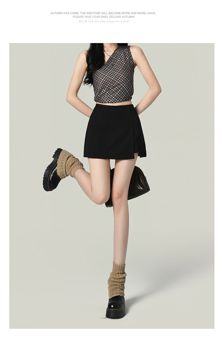 Free Style American A-Line Slit Blazer Skirt for Women 2026 Summer New Retro High Waist Anti-Exposure Bodycon Mini Skirt 20