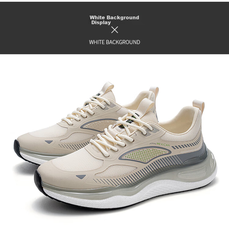 MEXICAN Men's Casual Sneakers Breathable Walking Basketball Running Shoes Beige Size 44 17