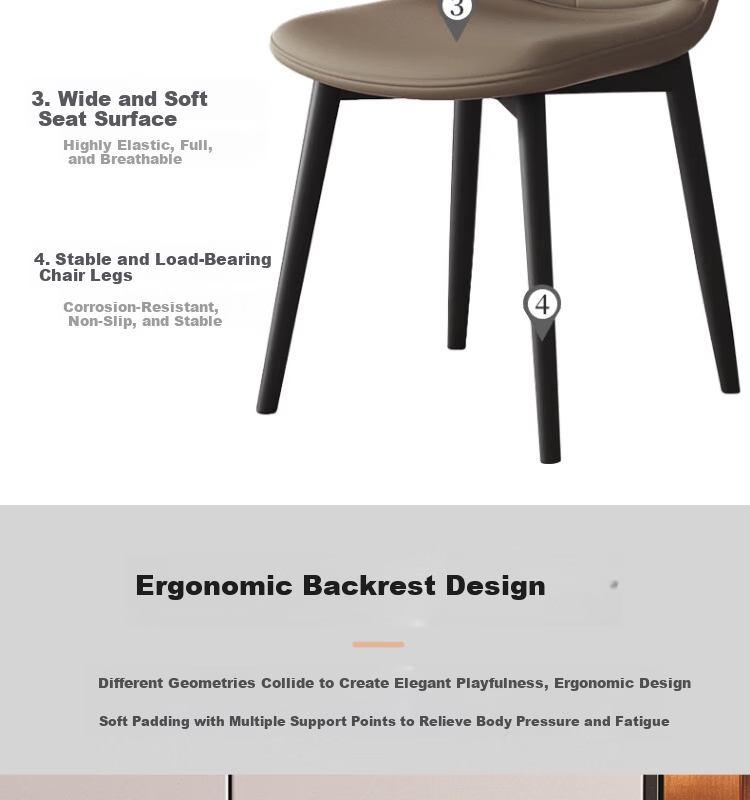Xiangzhubian Dining Chair Home New Style Stool Backrest Chair Light Luxury Nordic High-end Restaurant Master Chair Off-white 8
