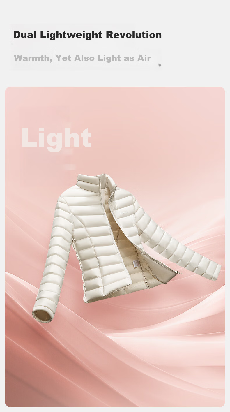 Meilicheng Women's Down Jacket Winter Lightweight Warm Inner Layer Goose Down Coat Aurora White M 062 17