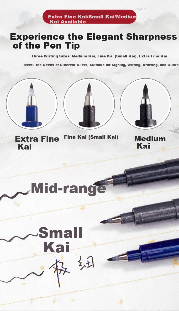 ZEBRA WF1 Silver Gray Student Calligraphy Brush Pen Small Regular Script 10pcs/Bag 4