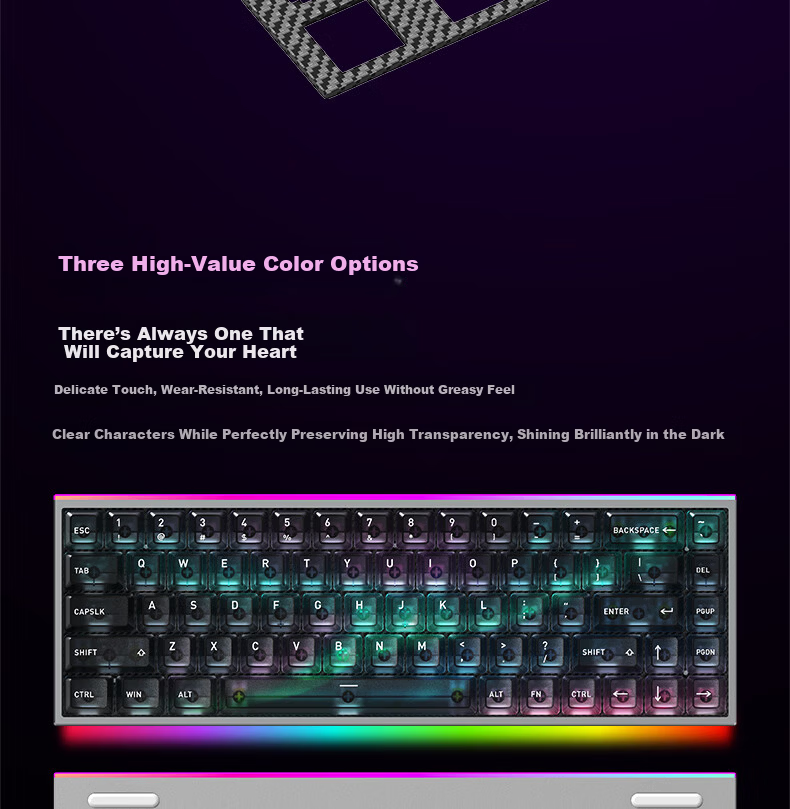 Hyeku MAG68 Magnetic Axis Custom Mechanical Keyboard Wired Hot-Swappable Aluminum Alloy 68-Key Kailh Glutinous Rice Switch Aurora RT Mode 15