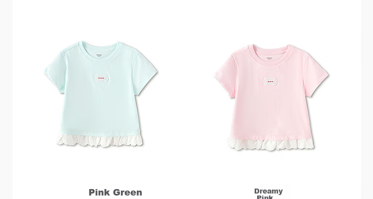 Balabala [balaOne] Kids Short Sleeve T-Shirt Girls 2026 Summer Simple and Exquisite Top 11
