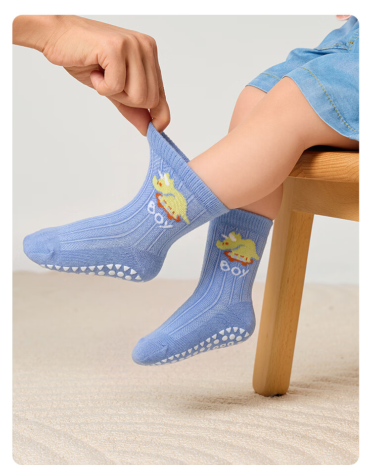Balabala Baby Socks Summer Mesh Breathable Thin Infant Long Socks Anti-Mosquito Comfortable 3 Pairs Pack 46