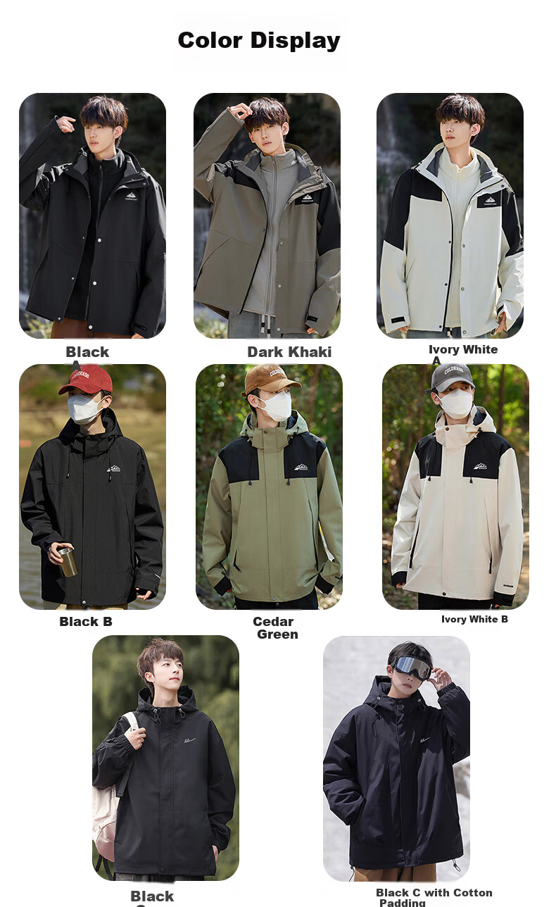 Warrior Men's Outdoor Sports Jacket Single-Layer Three-Protection Hard Shell Mountaineering Windproof Jacket Men's Windbreaker 9
