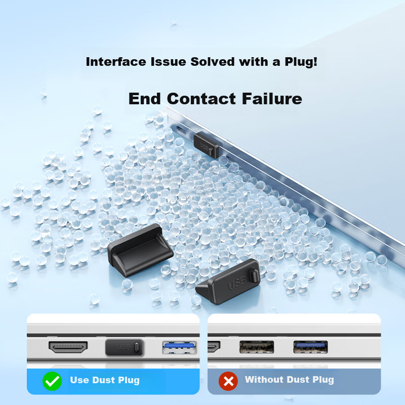 Sanze USB Dust Plug Port Protector Laptop Docking Station USB Cap Environmental Silicone Material 100pcs SZ-USB100