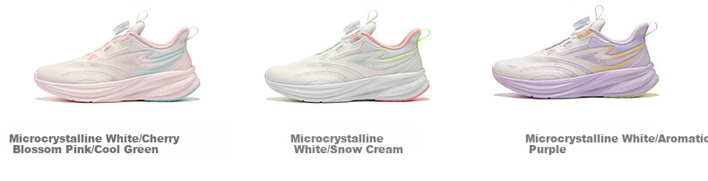 ERKE Kids Unisex Shock-Absorbing Sports Shoes Children's Dial Buckle Lightweight Running Shoes White/Summer Coconut Blue Size 36 41
