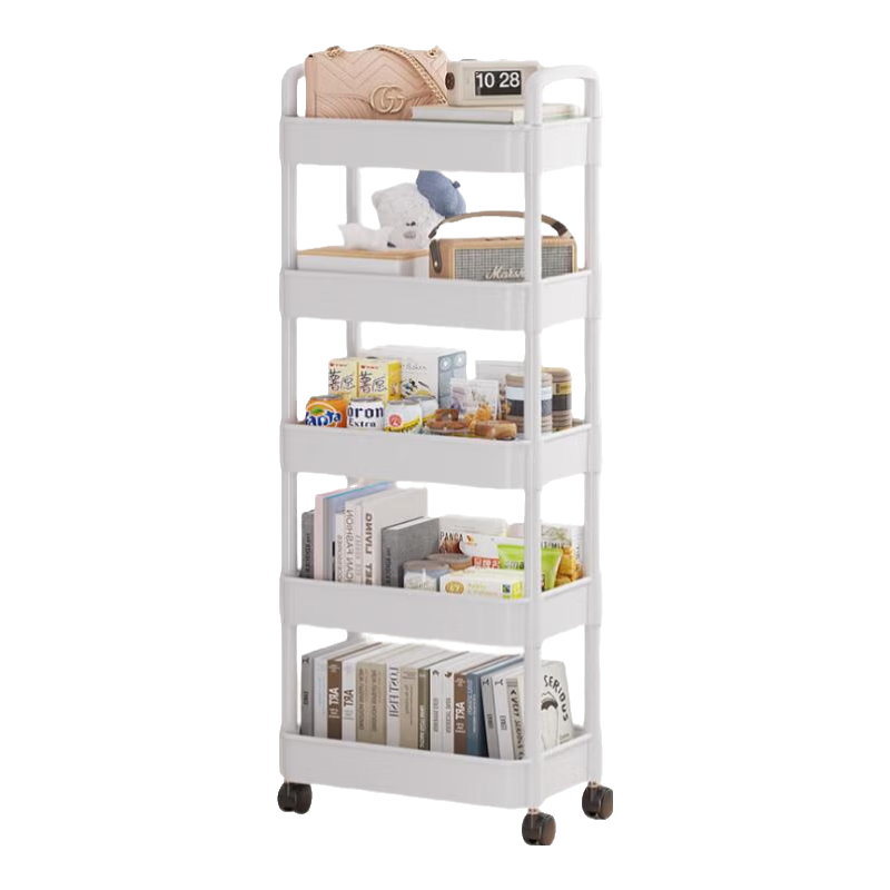 Jinlongxing Small Cart Storage Rack, Dormitory Bathroom Kitchen Floor-Standing Multi-Layer Vegetable Snack Storage Shelf, Baby Supplies Organizer