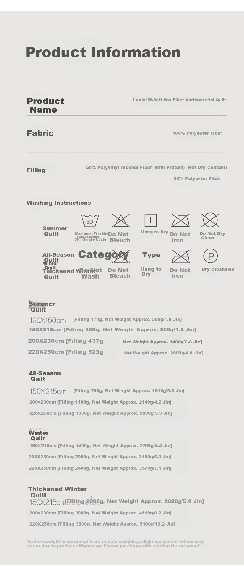 LUOLAI Home Textiles Quilt Duvet Insert Class A Antibacterial 50% Soy Protein Fiber Spring And Autumn Comforter 220*250cm Approximately 5.3 Ji 12