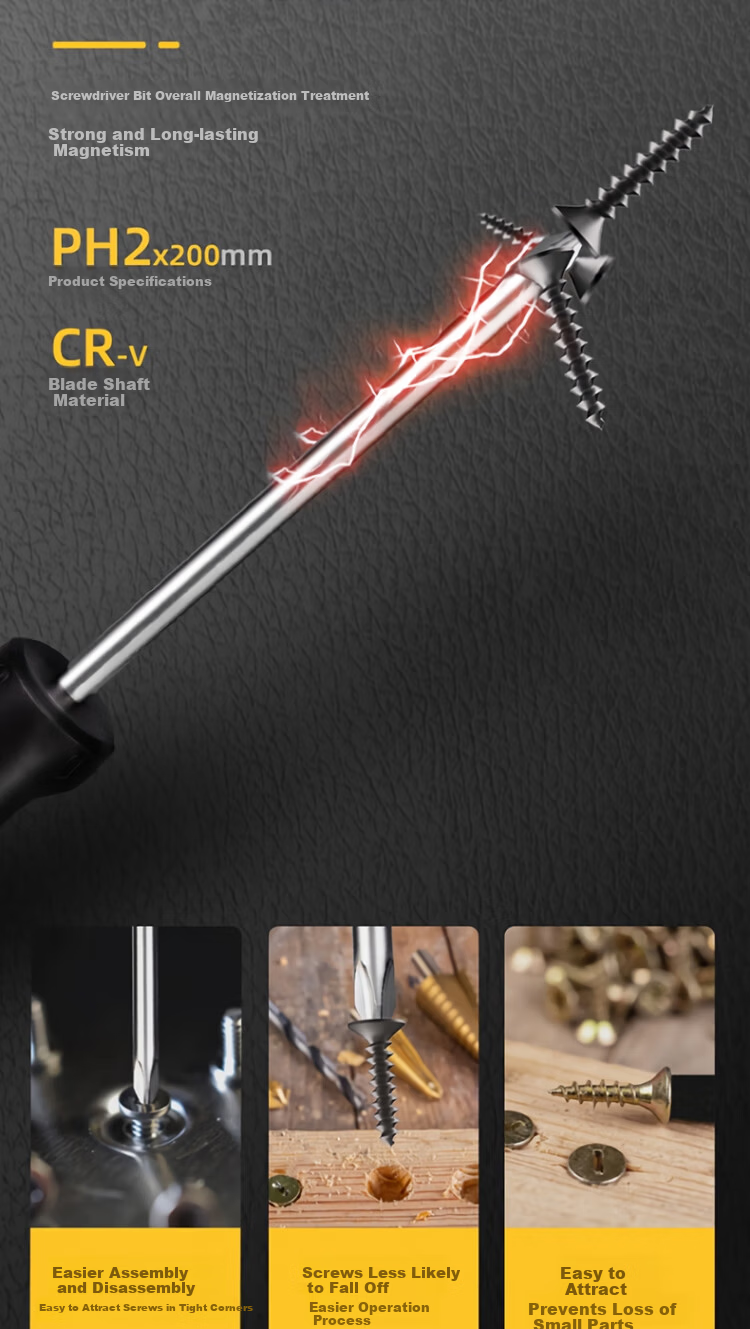 Deli Tool Plastic Handle Phillips Screwdriver PH2x200mm DL626200 (New and Old Versions, Random Delivery) 6