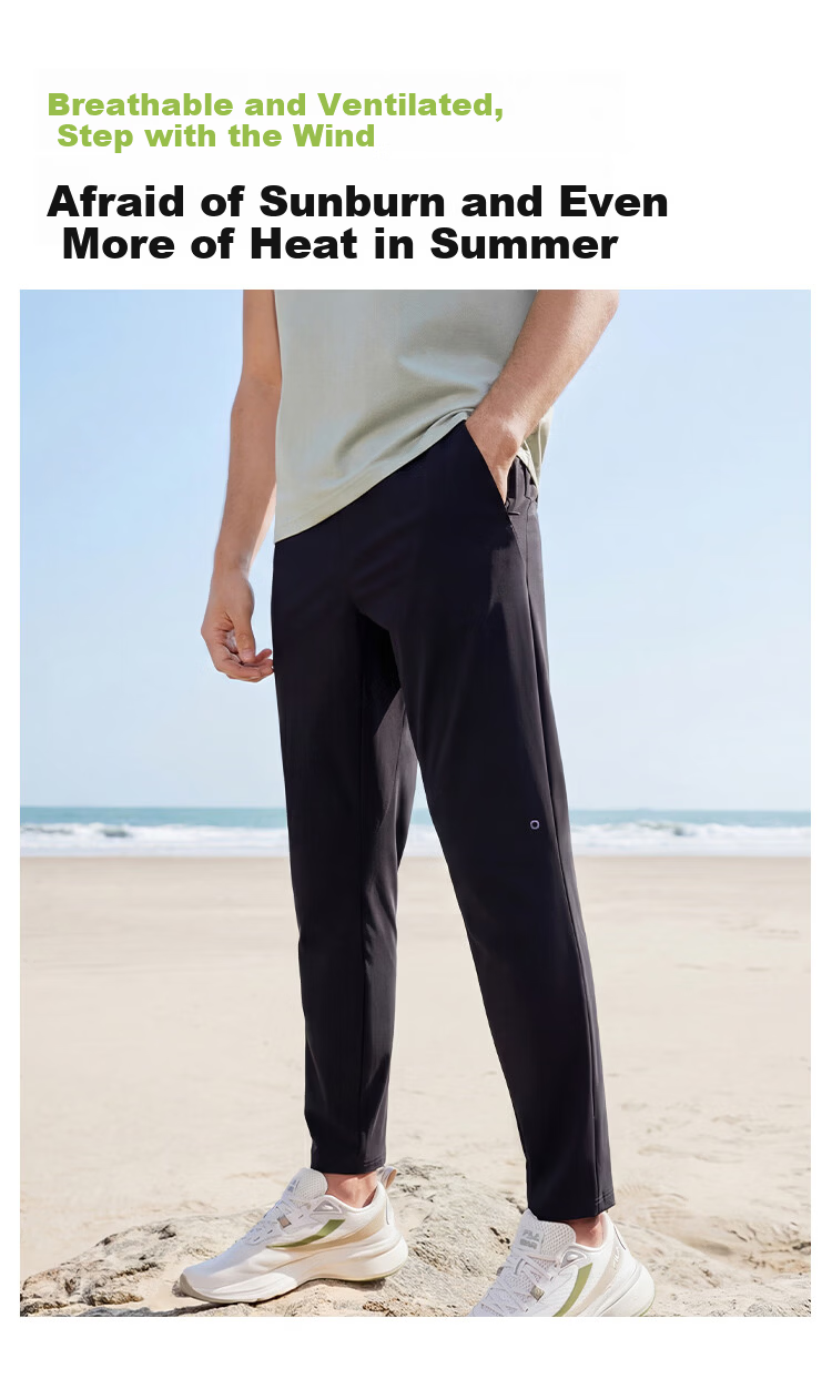 JD Jingzao New Quick-Dry Pants Spring Summer Men's Sports Pants Outdoor Ice Silk Sun Protection Running Fitness Casual Pants Carbon Gray S 13