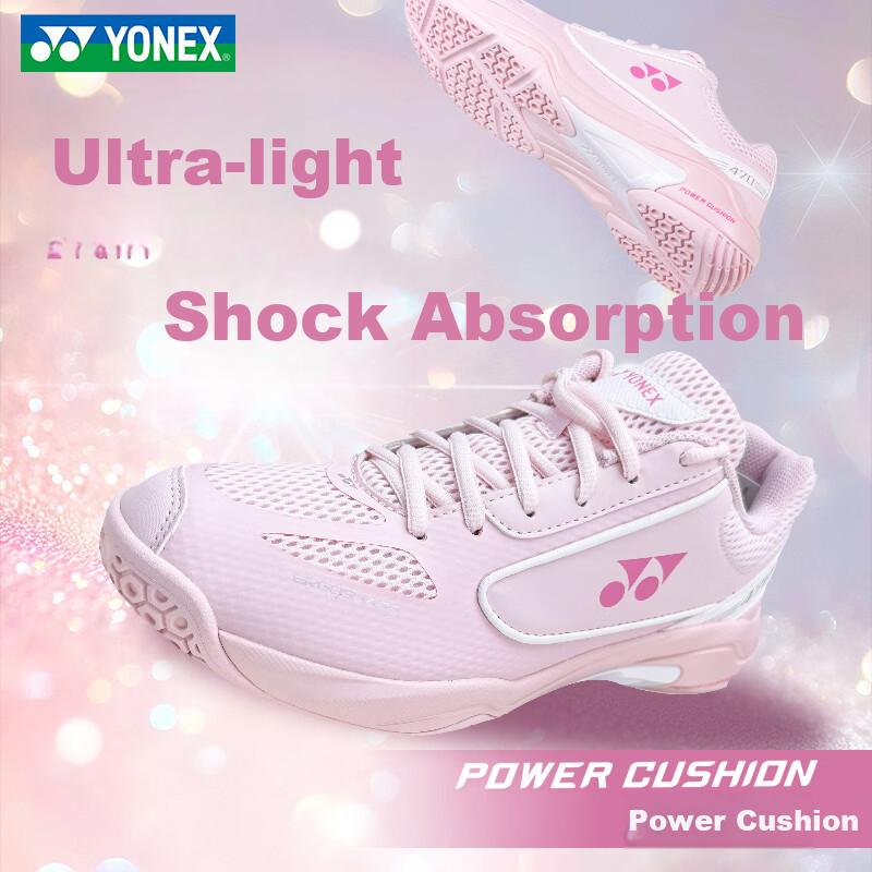 YONEX Badminton Shoes Competition Training Power Cushion Shock Absorption Non-Slip Breathable Sports Shoes SHB470CR Light Pink Size 37