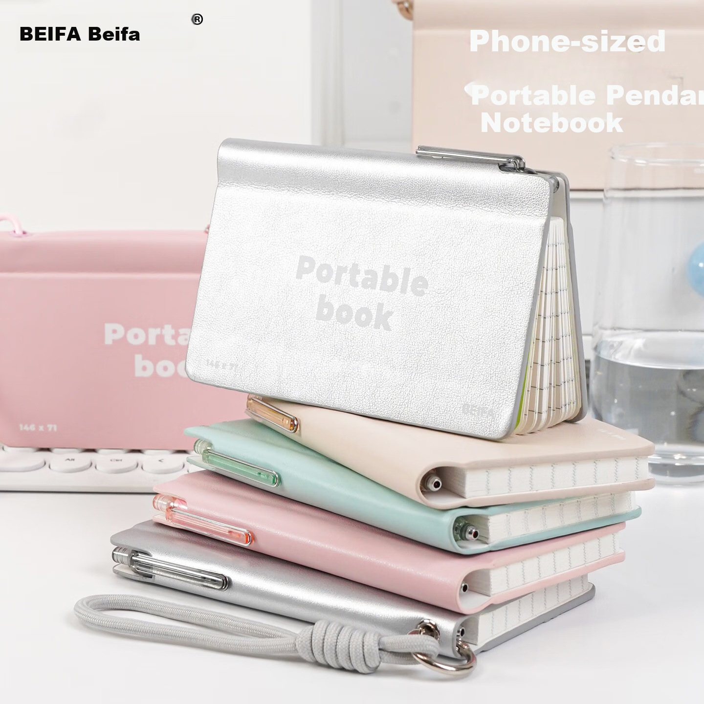 BEIFA Portable Sheep Leather Notebook Space Silver