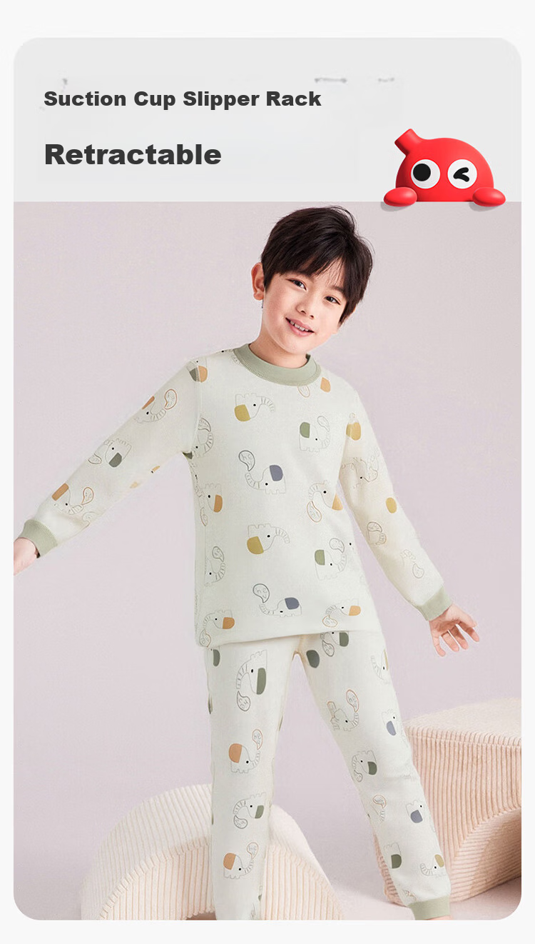 Hodo Children's Thermal Underwear Set Unisex Autumn Clothes A-Class Homewear Rose Rabbit 160 5