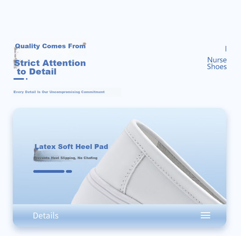 Feiying Cushion Nurse Shoes Women Soft Sole Breathable Hollow Anti-Fatigue Medical Work Shoes 2-6816 White Size 40 9