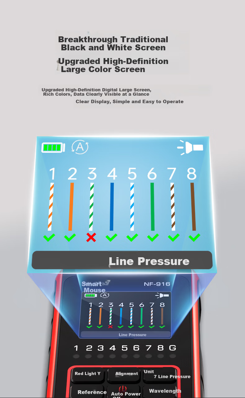 Smart Mouse NF-916 Mini Fiber Optic Network Cable Tester 4-in-1 2.5mm Optical Power Meter Red Light Pen 6