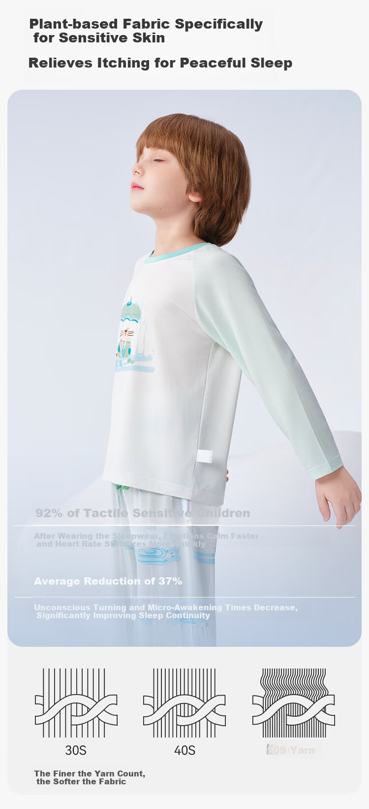 Ying's [Modal Acetate] Boys' Long Sleeve Children's Pajamas Homewear Spring Summer Sweat-Wicking Class A Youth 5
