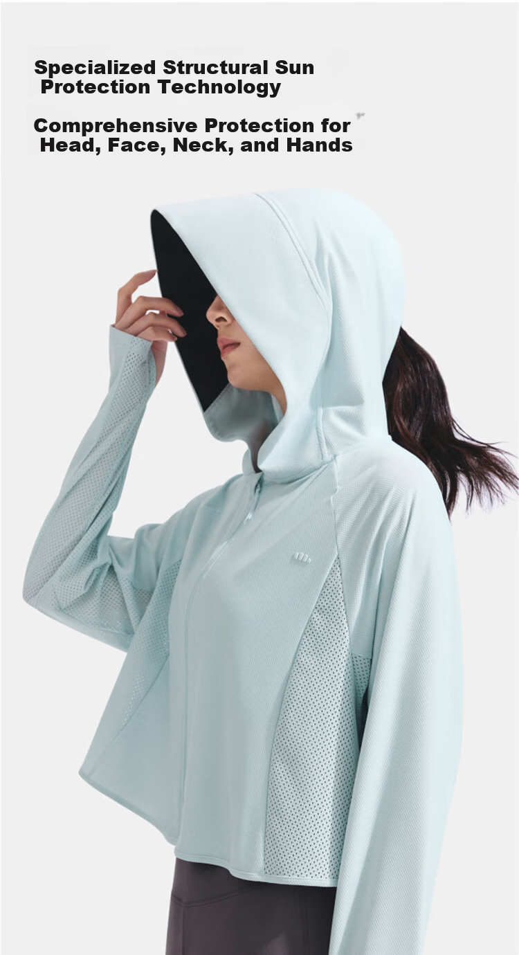 Beneunder Women's UV Protection Ice Silk Lightweight Cooling Sunshade Hoodie UL002 Frost Cream Yellow M 15