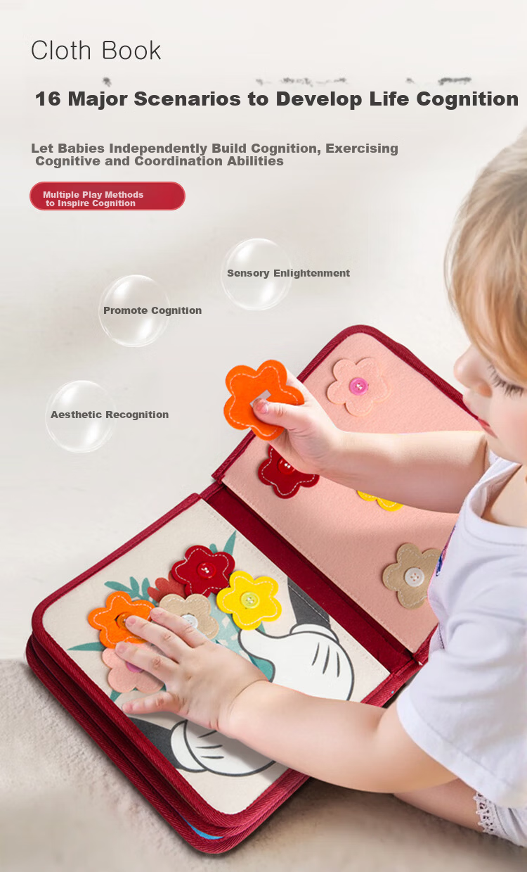 Disney Montessori Early Education Baby Cloth Book Infant Toy Luxury Book Newborn Gift Box First Birthday New Year Gift 4