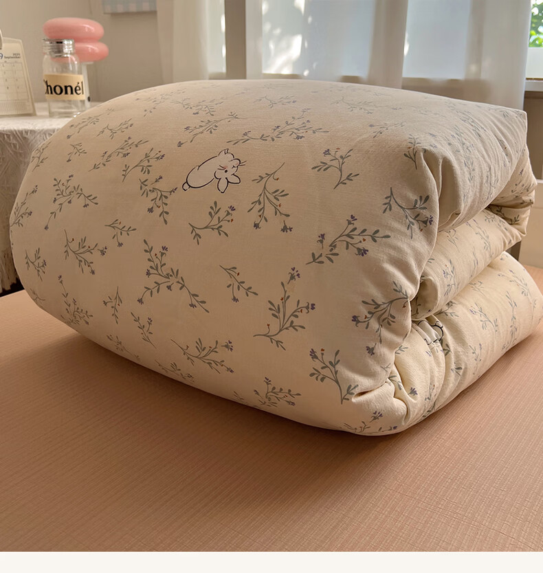 Hongdou Class A Double-layer Gauze Three-piece Set 0.9/1.2m Bed Single Quilt Cover Student Dormitory Quilt Cover 150*200cm Morita 9