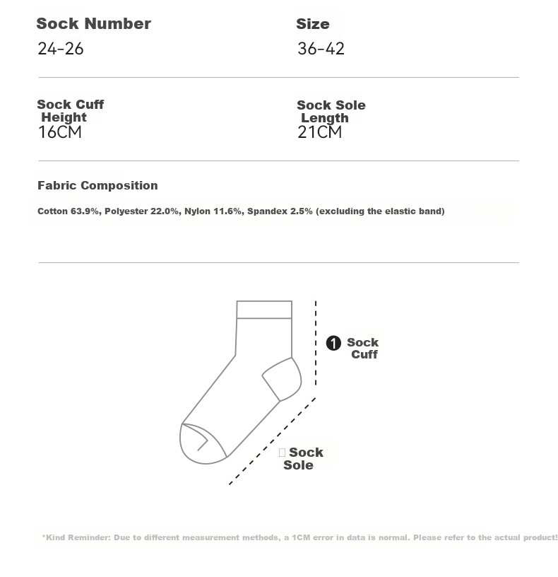 KAWASAKI Thickened Towel Bottom Sweat-Absorbing Sports Mid Socks Panda Series C6372 White/Black 3 Pairs Pack 16