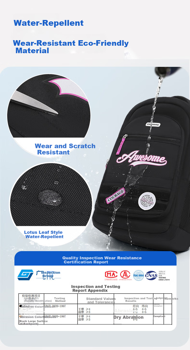 DR·KONG Large Capacity Girls' Middle School Backpack, Ergonomic Lightweight Anti-Back Pain Student Schoolbag for High School and College Students 4