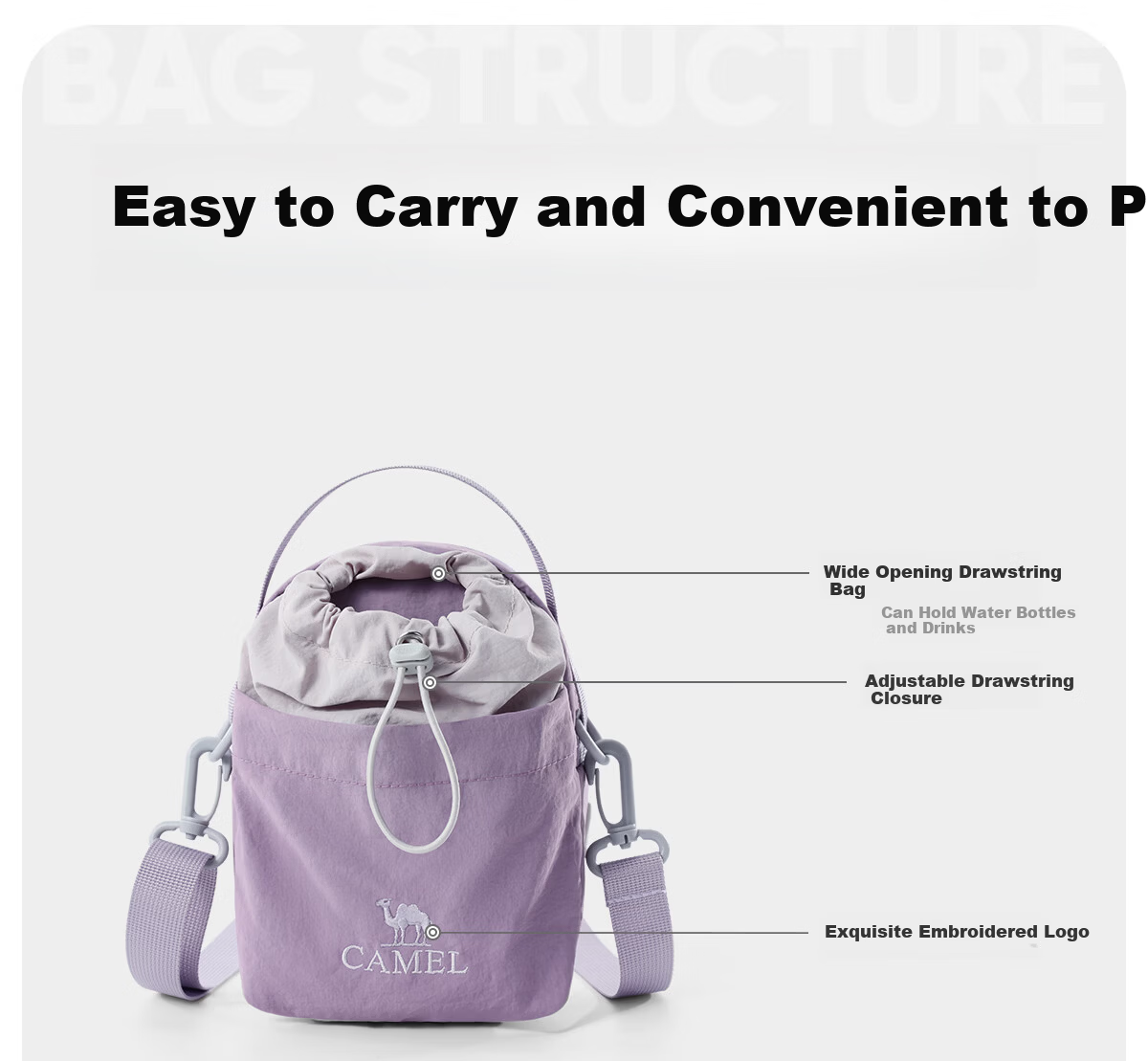 CAMEL Fashion Lightweight Outdoor Hiking Crossbody Shoulder Bag Phone Bag Women's Water Bottle Bag 576BB35022 2