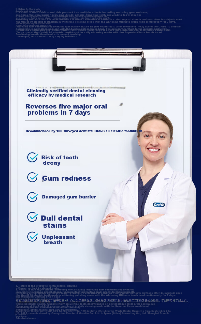 Oral-B Germany Imported Adult Smart Electric Toothbrush iO7 Professional All-in-One White Brush Heads*7 Deep Cleaning Gum Care JD Self-operated Hot Sale Couples Gift 2