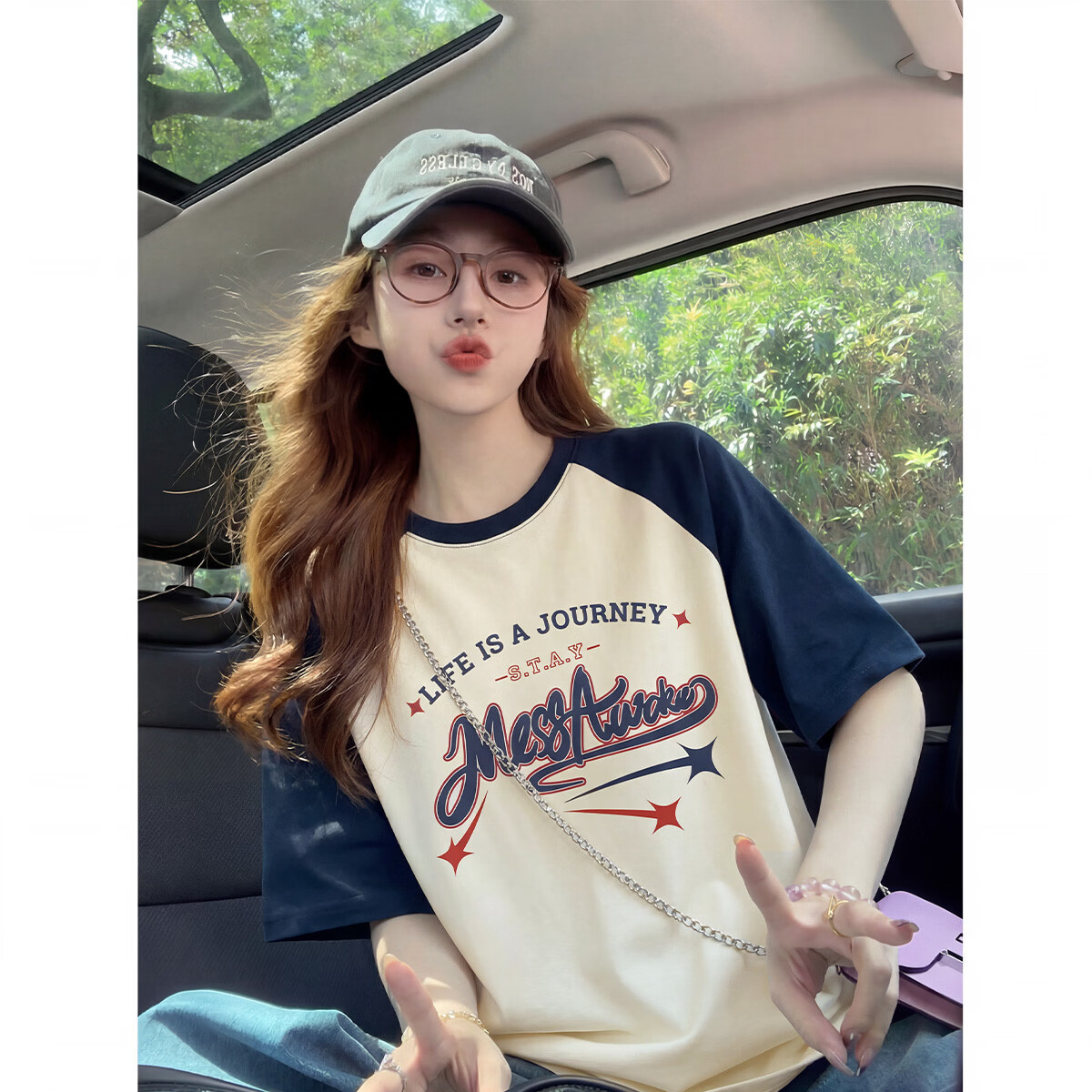 TonLion 2026 Summer New Women's Short Sleeve T-Shirt Youthful Casual Loose Fit Comfortable Top