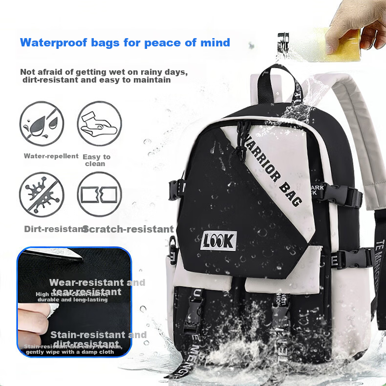 Warrior Backpack for Middle and High School Students, Large Capacity Lightweight Stylish College Student Laptop Backpack for Men and Women 12