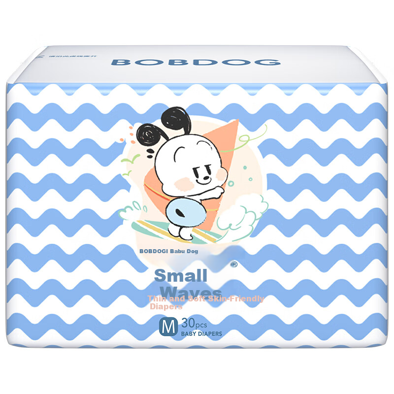 BOBDOG Small Wave Ultra Soft M90 Pieces (4.5-8.5KG) Baby Diapers [Brand Direct Supply, Trusted Quality]