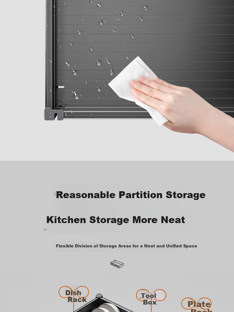 Sijimuge Pull-Out Double-Layer Aluminum Alloy Deepened and Heightened Kitchen Cabinet Drawer Basket Spice Rack 11