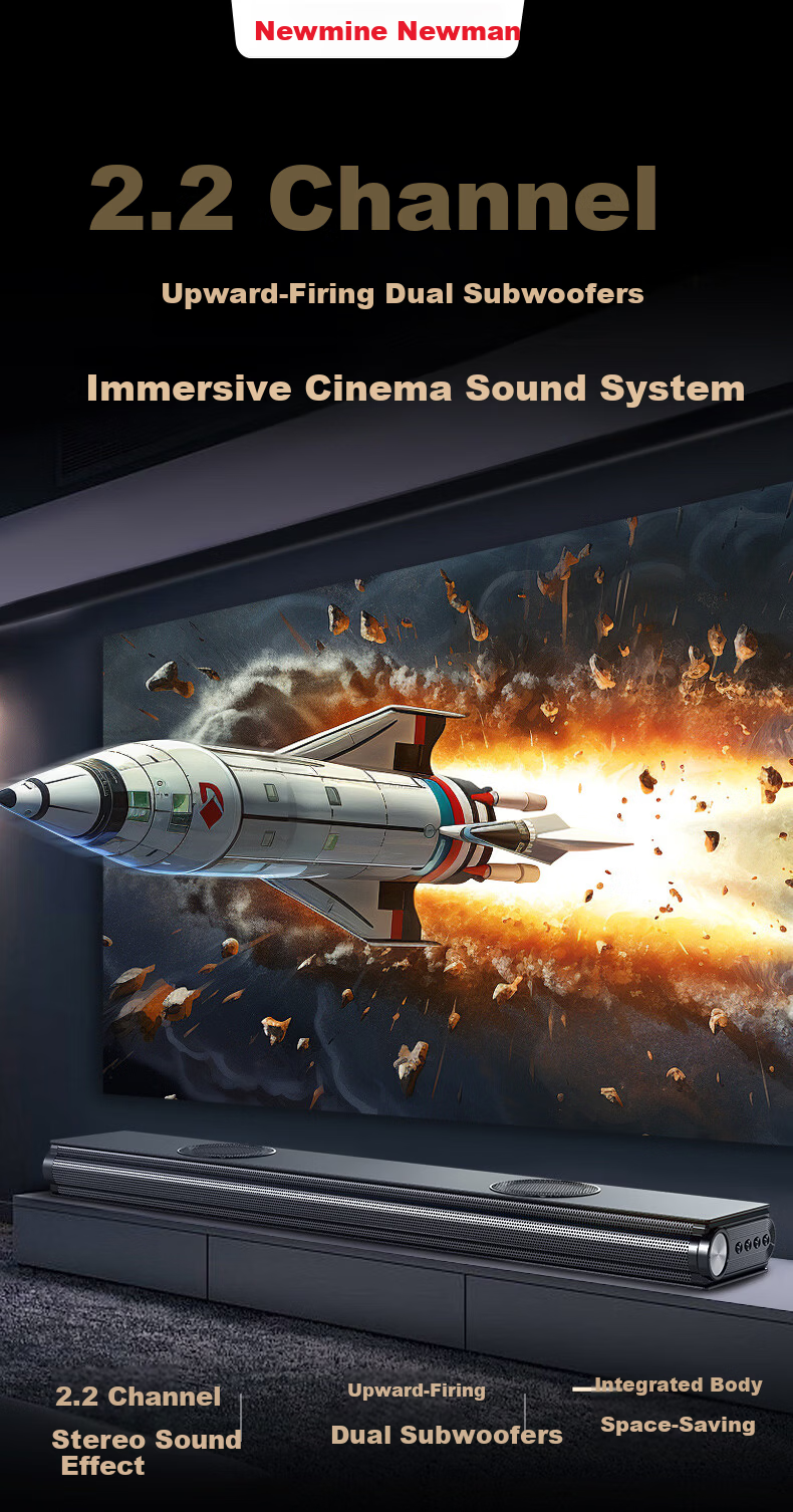 Newmine AK-600 Soundbar Home Theater Surround Sound Bluetooth Subwoofer for Living Room TV Projector Universal 1