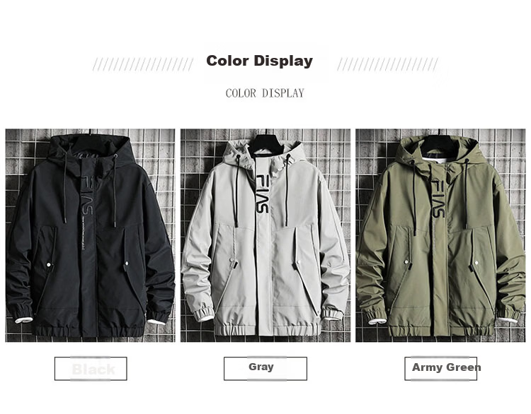 TUCANO Men's Spring Autumn Loose Workwear Jacket Hooded Windproof Outdoor Coat Trendy Black XL 3