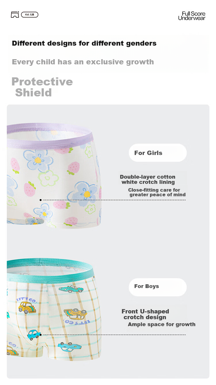 PurCotton Kids Printed Breathable Underwear Rabbit Cherry + Pink Radish 150 13