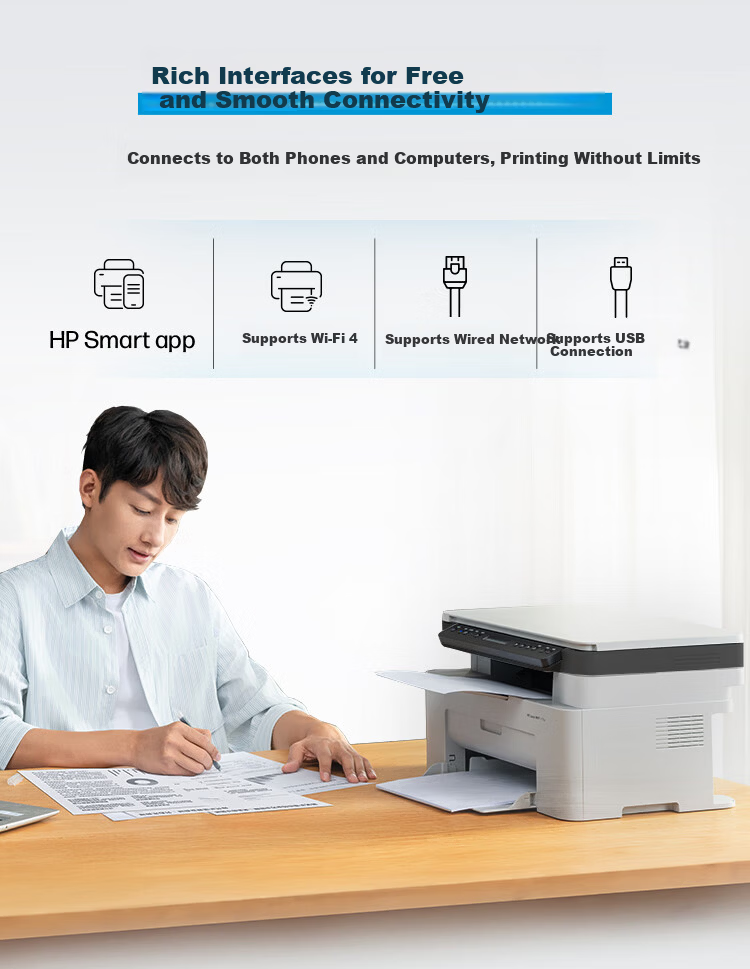 HP 111nw Laser Printer Wireless Black and White Multifunction Copy Scan Low Cost Home Use Student Homework Wired Connection (Upgraded 1136w Version) One Year Service 9