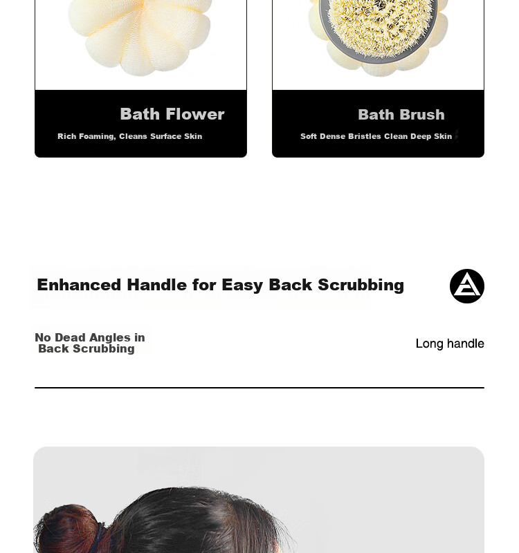 Creative Art Long Handle Bath Brush Back Scrubber Men's Enlarged Bath Ball 6