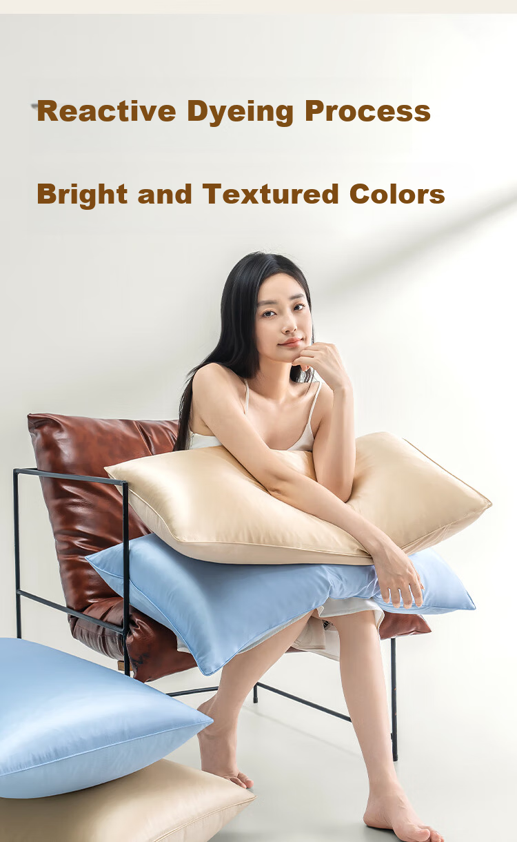 JD Jingzao Silk Pillowcase 6A Grade Mulberry Silk Solid Color 48x74cm Single Champagne Gold 10