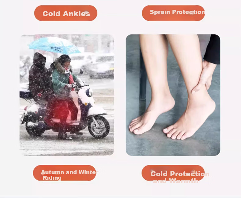 Dipple Adjustable Ankle Foot Wrist Warmer Thickened Fleece Cold-Resistant Protective Sleeve for Men and Women Cycling 5