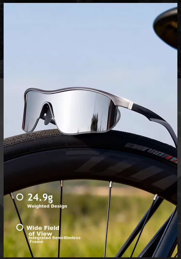 Boshide Cycling Glasses Mountain Climbing Sunglasses Protective Ski Goggles Outdoor Windproof UV Protection Gunmetal Frame White Silver Lens 6