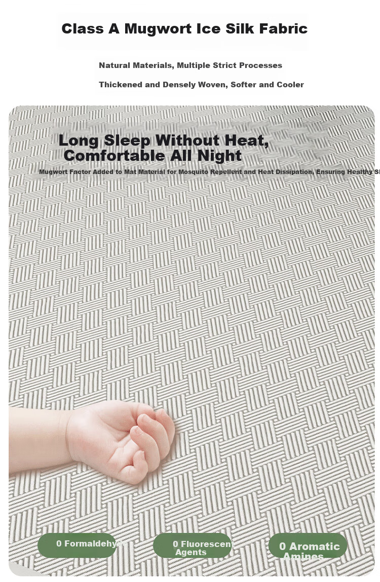 MiiOW Class A Ice Silk Cooling Mat Three-Piece Set Double 1.5m Bed Soft Mat [Foldable] 11
