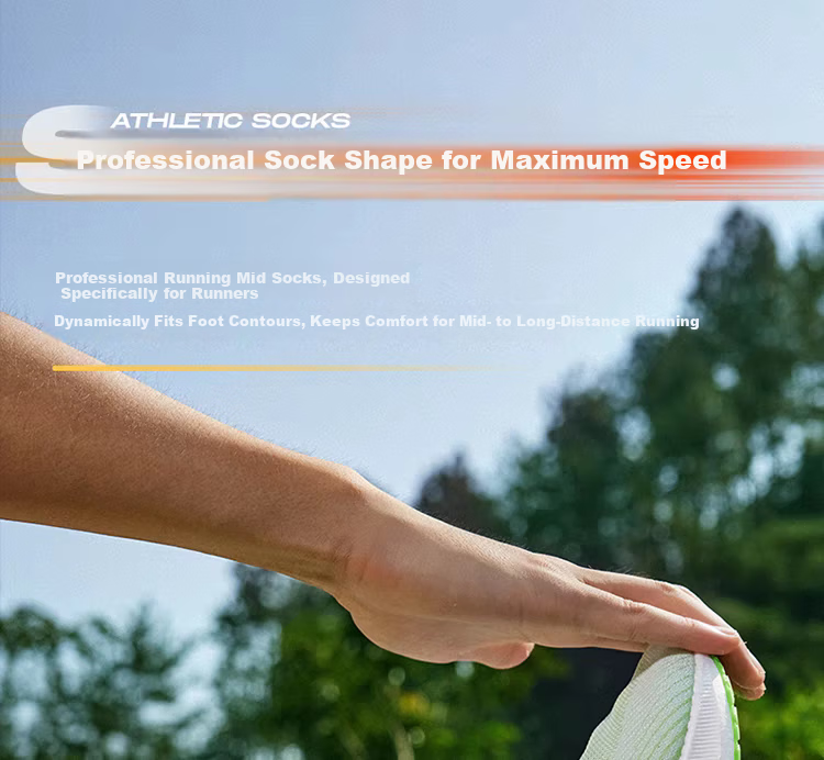 361° Feiran Sports Mid-Calf Socks Towel Bottom Breathable Running Long Socks White/3 Pairs One Size 2