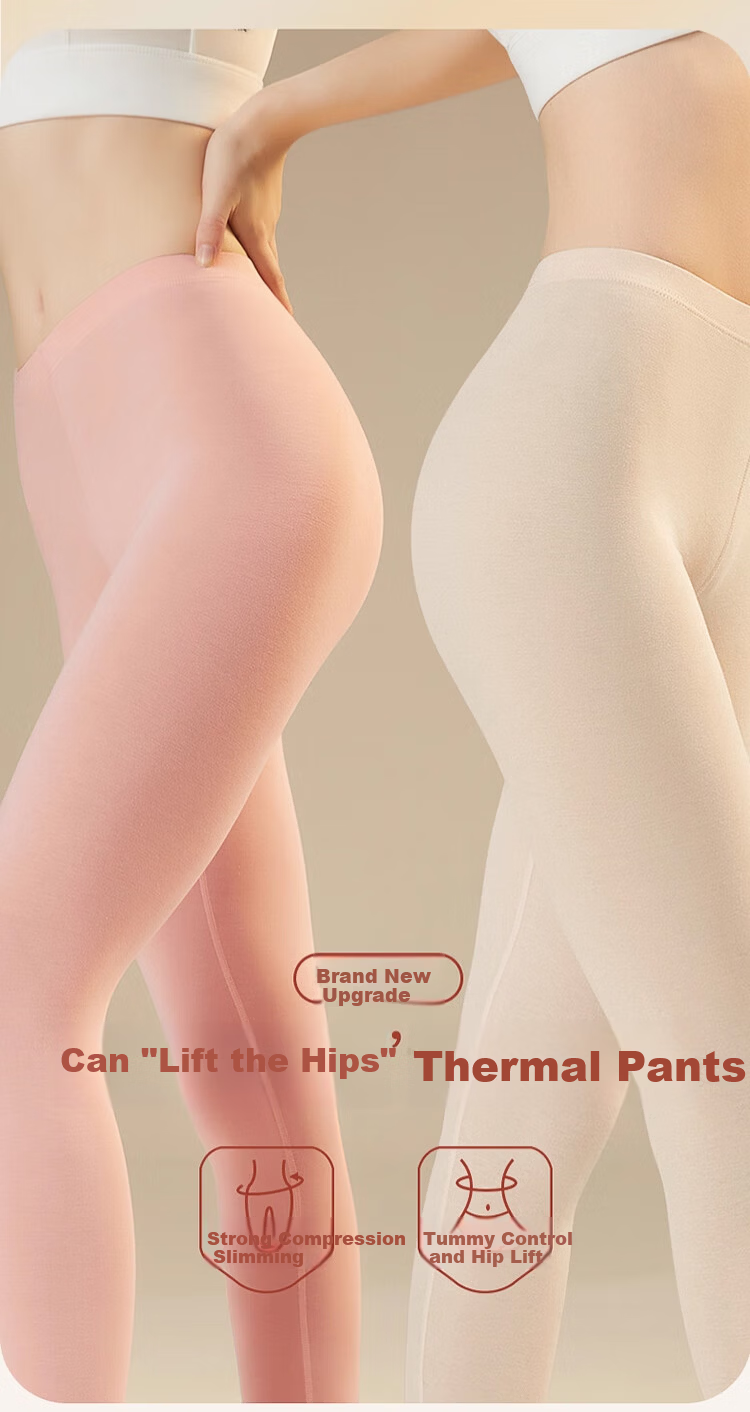 LangSha Women's Thermal Pants Autumn Winter Pure Cotton 10A Antibacterial Mite-Resistant Heated Base Layer Long Johns Cotton Wool Pants 9