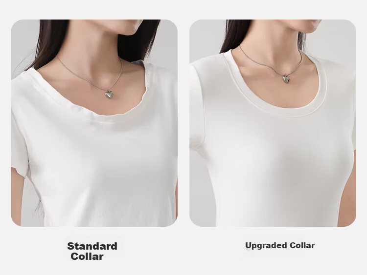 Ordifen 10A Antibacterial Women's Base Shirt 91% Cotton Regular Shoulder Crew Neck Short Sleeve T-Shirt Spring Summer Casual Slim Fit Gray XL 9