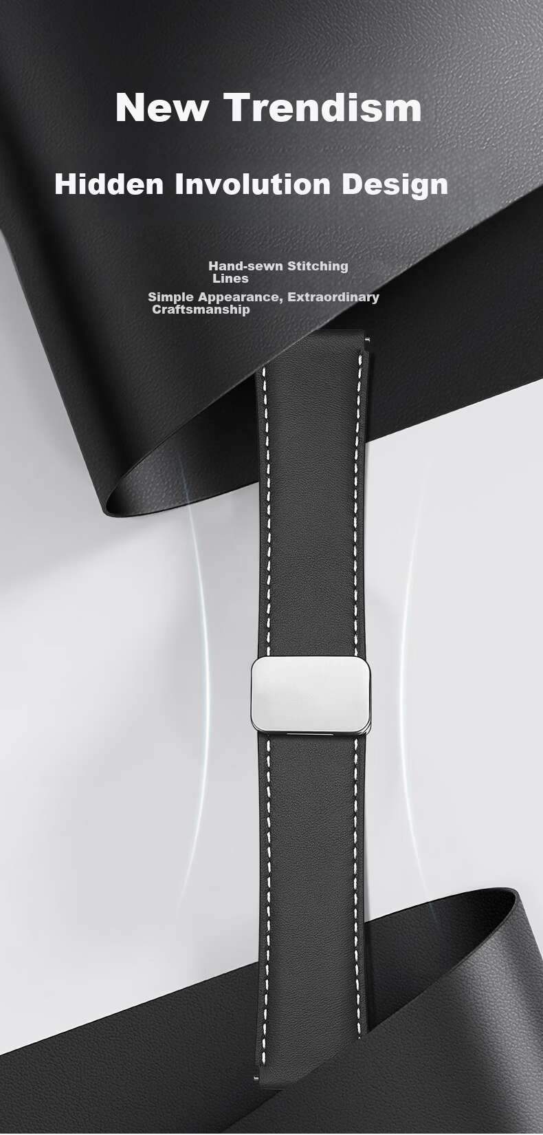 IM-CHEN Napa Calf Leather Watch Strap for Huawei GT6/Watch5/GT5/4/3/2/Pro/Oppo Watch4 Pro 22MM Brown 7