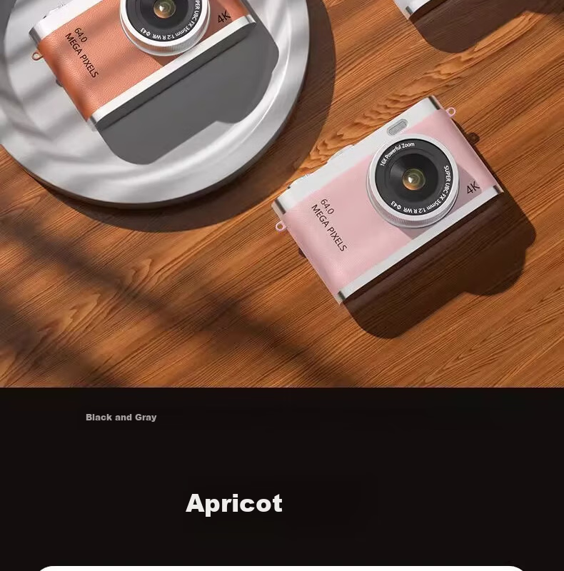 Black Cat Diary DK17 Digital Camera CCD Student Retro Campus Mini Camera Handheld Vlog Entry-Level Shooting Y03 Kids Card Instant Portable Photo Toy Gift Brown 64G 21