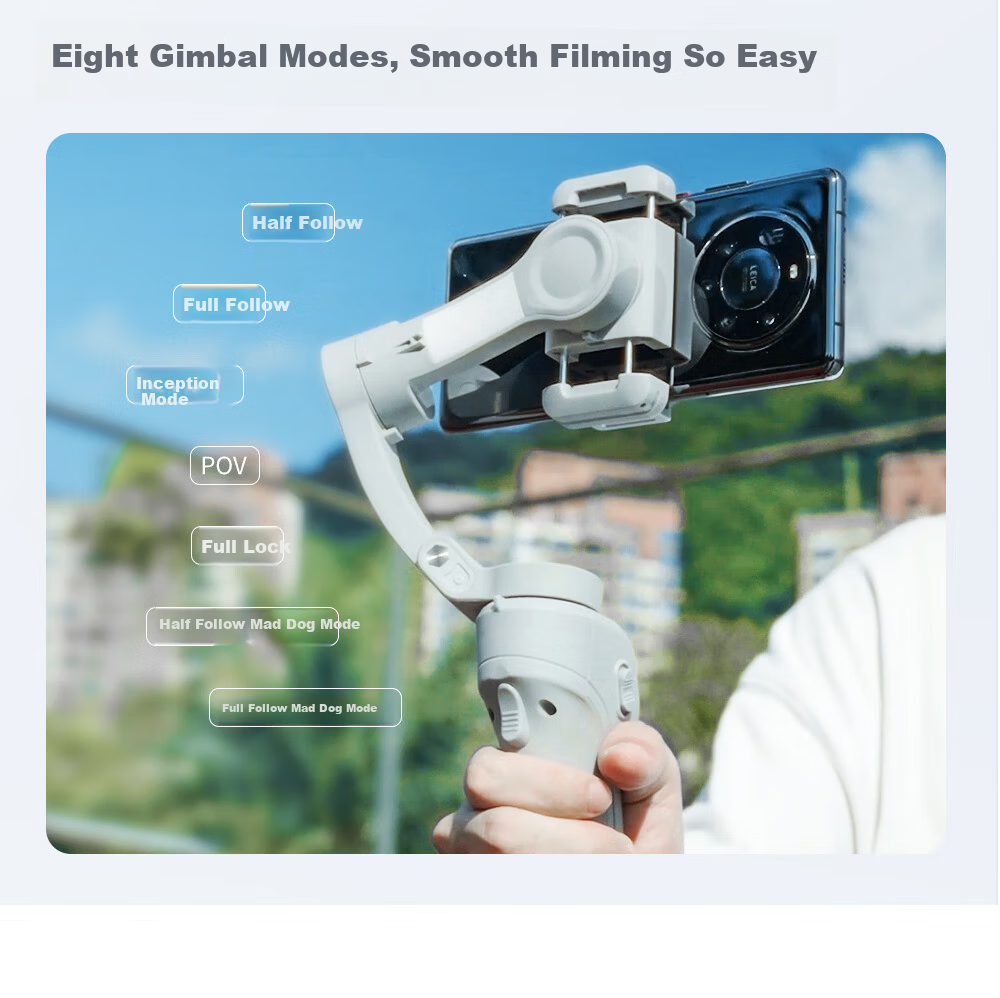 Tuoqi M01 Smartphone Gimbal Stabilizer Professional 3-Axis Anti-Shake All-Scenario Tracking Live Streaming Vlog Tool Smart Handheld Gimbal AI Tracking Eight Modes Standard Edition 9