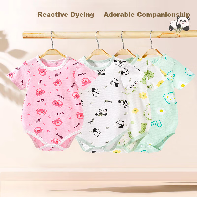 DEESHA 100% Cotton Baby Bodysuit Newborn Short Sleeve Romper